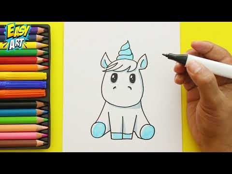 Como dibujar un Unicornio de Arcoiris