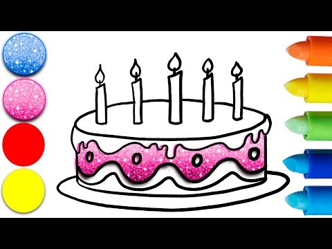 Como dibujar una Tarta de Cumpleaños fácil